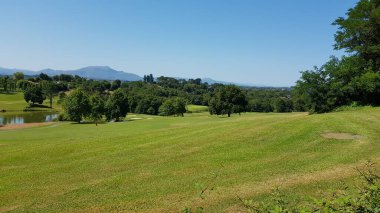 Aquitaine, Fransa 'da bir golf sahası manzarası