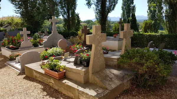 Aquitaine França Agosto 2019 Imagens Cemitério Uma Pequena Cidade Rural — Fotografia de Stock