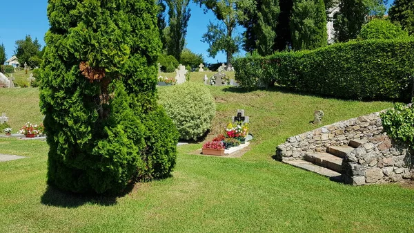 Aquitaine França Agosto 2019 Imagens Cemitério Uma Pequena Cidade Rural — Fotografia de Stock