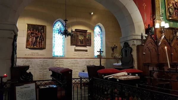 Interior Uma Antiga Igreja Aquitaine França — Fotografia de Stock