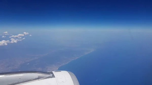 Spanya Nın Akdeniz Kıyısındaki Bir Uçağın Manzarası — Stok fotoğraf