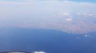 Bilbao 'dan İstanbul' a uçan bir uçaktan havadan çekilen manzara