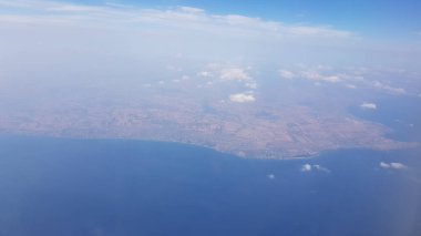 Bilbao 'dan İstanbul' a uçan bir uçaktan havadan çekilen manzara