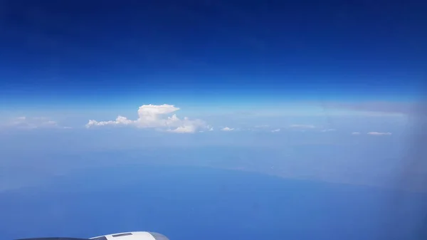 ビルバオ発イスタンブール行きの飛行機から撮影された空中風景 — ストック写真