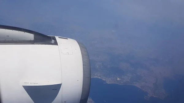 Luchtlandschap Gefotografeerd Vanuit Een Vliegtuig Dat Van Bilbao Naar Istanbul — Stockfoto