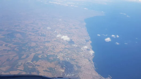 Pemandangan Udara Difoto Dari Pesawat Yang Terbang Dari Bilbao Menuju — Stok Foto