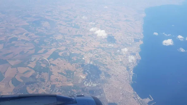 Letecká Krajina Vyfocena Letadla Které Letělo Bilbaa Istanbulu — Stock fotografie