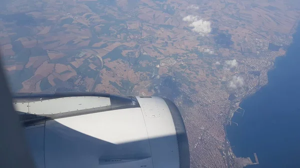 Bilbao Dan Stanbul Uçan Bir Uçaktan Havadan Çekilen Manzara — Stok fotoğraf