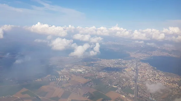 Luftaufnahmen Aus Einem Flugzeug Das Von Bilbao Nach Istanbul Flog — Stockfoto