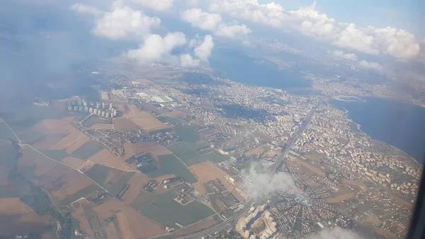 Letecká Krajina Vyfocena Letadla Které Letělo Bilbaa Istanbulu — Stock fotografie
