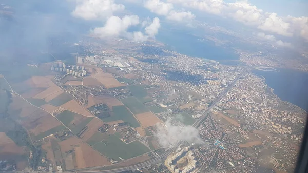 Letecká Krajina Vyfocena Letadla Které Letělo Bilbaa Istanbulu — Stock fotografie