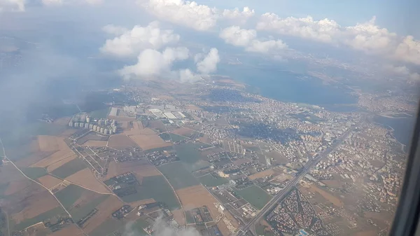 Luftaufnahmen Aus Einem Flugzeug Das Von Bilbao Nach Istanbul Flog — Stockfoto