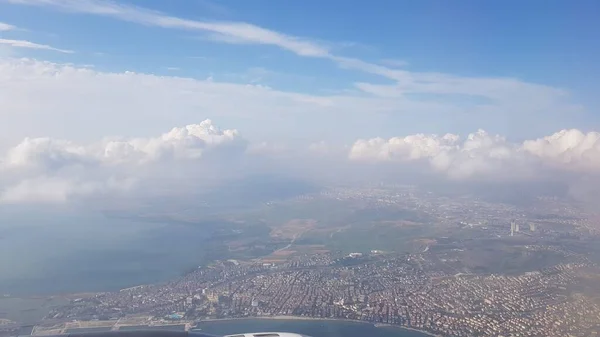 Letecká Krajina Vyfocena Letadla Které Letělo Bilbaa Istanbulu — Stock fotografie