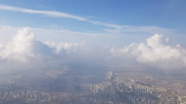 Aerial Landscape Photographed Plane Flew Bilbao Istanbul — Stock Photo, Image