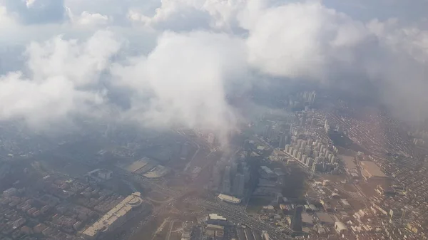 Luftaufnahmen Aus Einem Flugzeug Das Von Bilbao Nach Istanbul Flog — Stockfoto