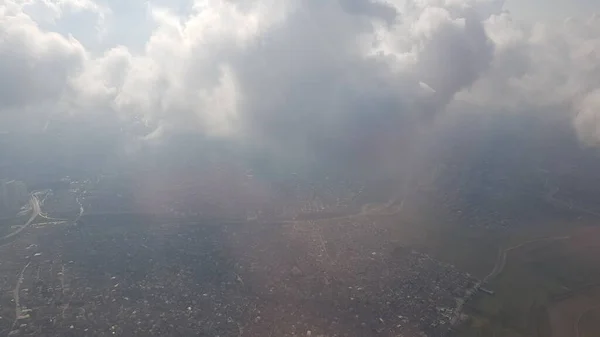 Aerial Landscape Photographed Plane Flew Bilbao Istanbul — Stock Photo, Image