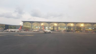 İstanbul, Türkiye, 28 Haziran 2019: İstanbul Havaalanı 'nda uçaklar