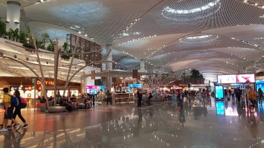 İstanbul, Türkiye, 28 Haziran 2019: İstanbul havaalanı terminalinin kalkış salonu