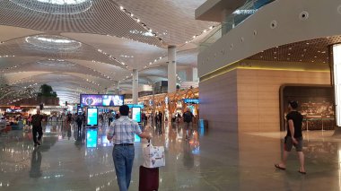 İstanbul, Türkiye, 28 Haziran 2019: İstanbul havaalanı terminalinin kalkış salonu