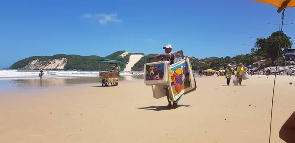 Playa Ponta Negra Preferida Por Los Turistas Con Excelente Calidad —  Fotos de Stock