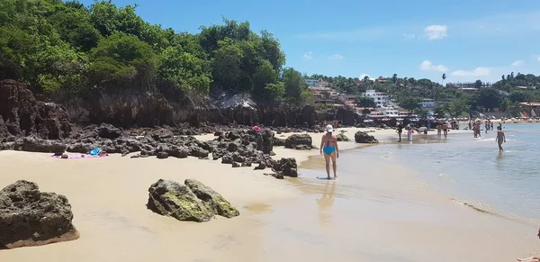 Krajobraz Plaży Ponta Negra Natal Brazylia — Zdjęcie stockowe