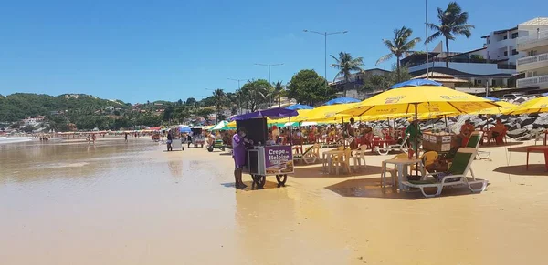 Natal Brazil February 2019 Πωλητές Στην Παραλία Ponta Negra Στο — Φωτογραφία Αρχείου