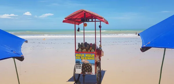 Natal Brasil Fevereiro 2019 Vendedores Praia Ponta Negra Natal — Fotografia de Stock