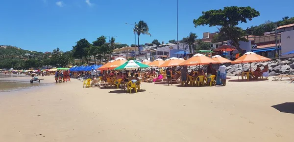 Natal Brazil February 2019 Πωλητές Στην Παραλία Ponta Negra Στο — Φωτογραφία Αρχείου