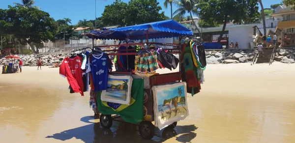 Natal Brazylia Luty 2019 Sprzedawcy Plaży Ponta Negra Natal — Zdjęcie stockowe