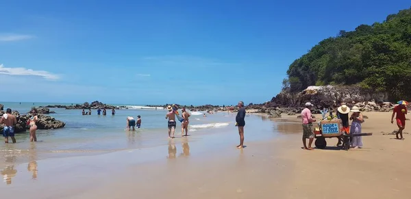 Natal Brésil Février 2019 Vendeurs Sur Plage Ponta Negra Natal — Photo