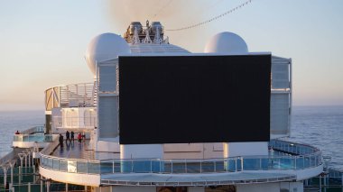 Juneau, Alaska, ABD, 28 Mayıs 2019: Alaska 'da bir yolcu gemisinin güvertesi