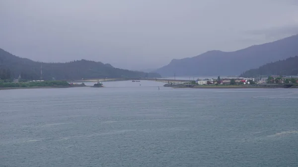 Paysage Nuageux Pont Entrée Juneau Alaska États Unis — Photo