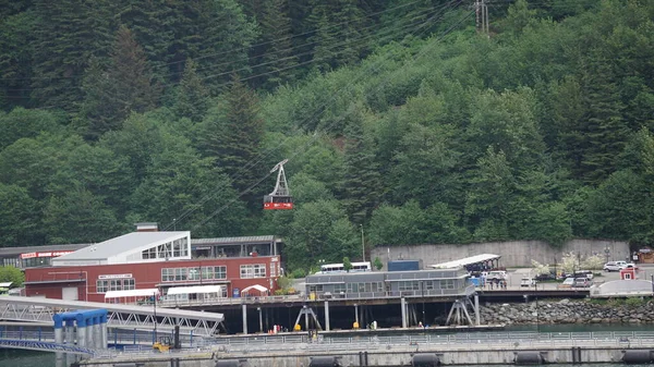 Mayo 2019 Juneau Alaszka Red Mount Roberts Tramway Autó Hegyoldal — Stock Fotó