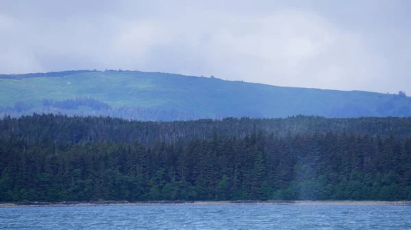 Hegyek Tengeri Táj Egy Alaszkai Fjordban — Stock Fotó