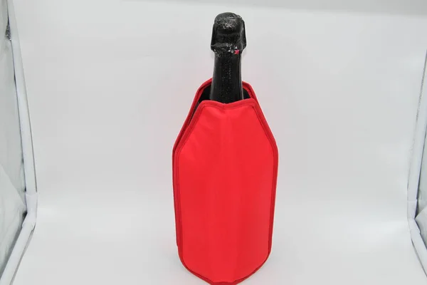 Botella Champán Una Bolsa Refrigerador Botella —  Fotos de Stock
