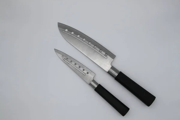 Профессиональные Ножи Белом Фоне — стоковое фото