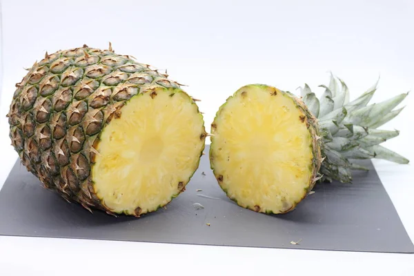 Pineapple Fruit Cut Gray Cutting Board — Stock Photo, Image