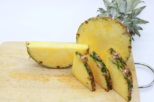 Sliced Pineapple Isolated White Background — Stock Photo, Image