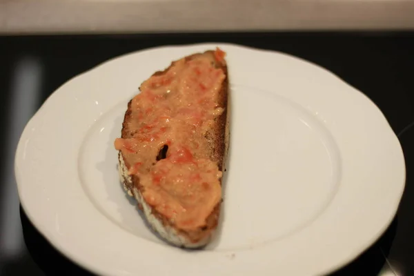 Pain Grillé Seigle Tomate — Photo