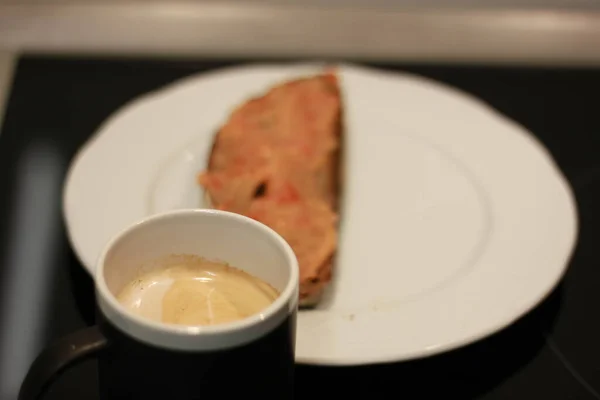 Tostadas Con Tomate Café Con Leche —  Fotos de Stock