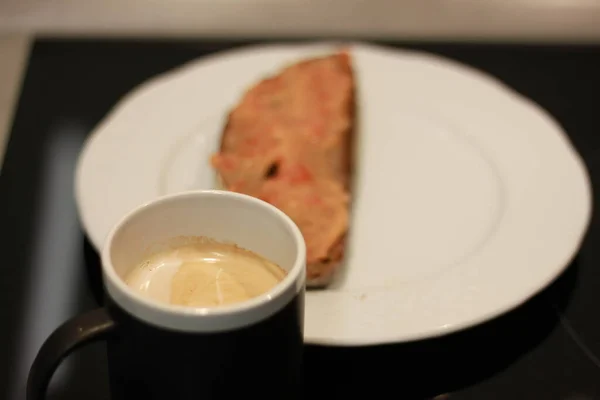 Tostadas Con Tomate Café Con Leche —  Fotos de Stock