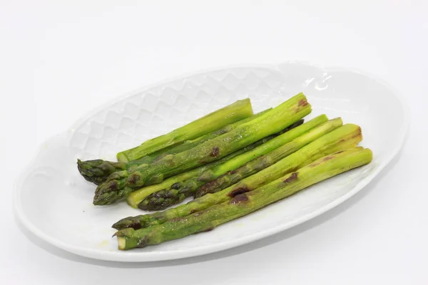 Grilled Asparagus Isolated White Background — Stock Photo, Image