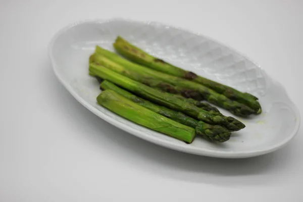 Grilled Asparagus Isolated White Background — Stock Photo, Image