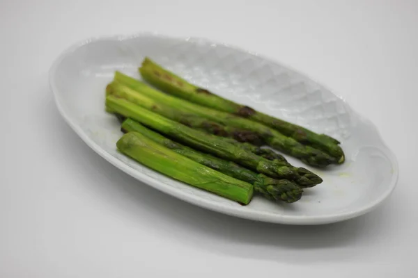 Grilled Asparagus Isolated White Background — Stock Photo, Image