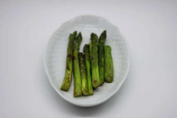 Grilled Asparagus Isolated White Background — Stock Photo, Image