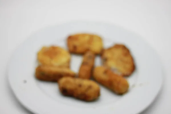 Selection Fried White Plate — Stock Photo, Image