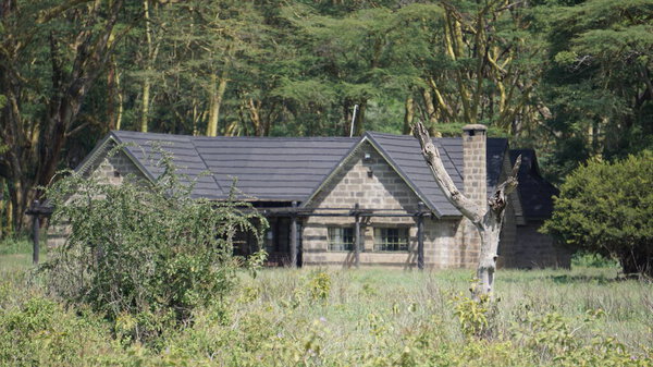 wooden house to stay the rangers in Lake Nakuru, Kenya