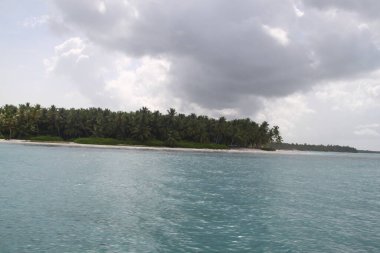 Dominik Cumhuriyeti 'ndeki Saona Adası plajlarının manzarası.