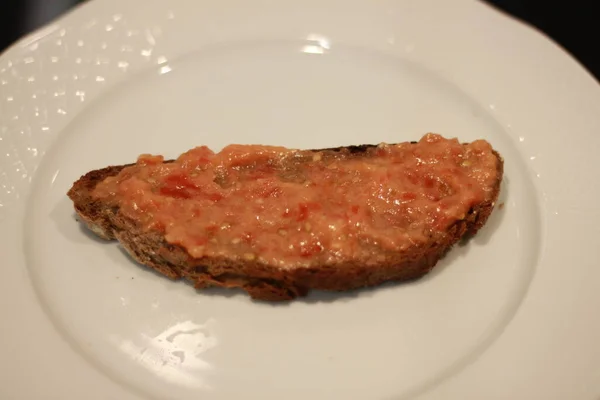 Amb Tomaquet Pan Con Tomate Típico Cataluña España — Foto de Stock