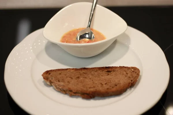 Pan Tostado Centeno Tomate Natural Triturado —  Fotos de Stock